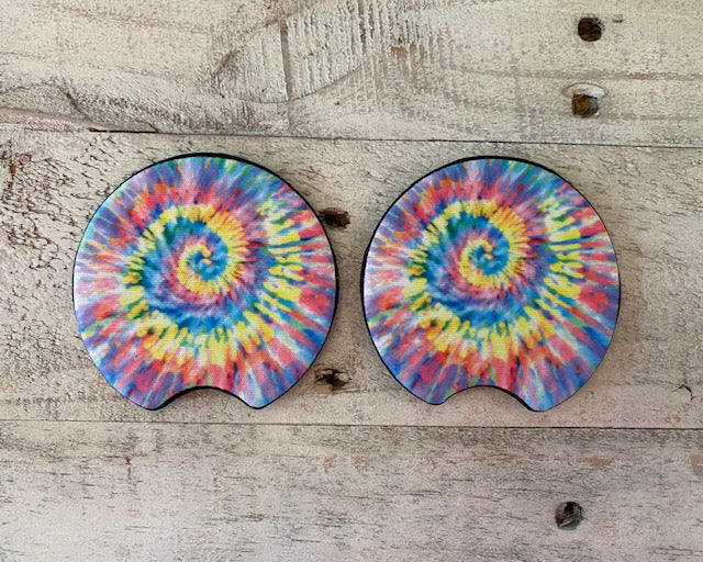 LIGHT TIE-DYE CAR COASTER
