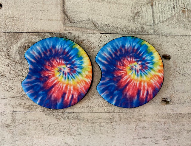 DARK TIE-DYE CAR COASTER