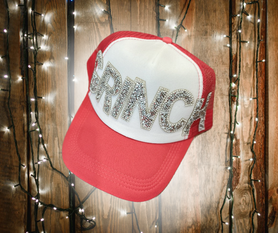 GRINCHY BLING HOT PINK TRUCKER HAT