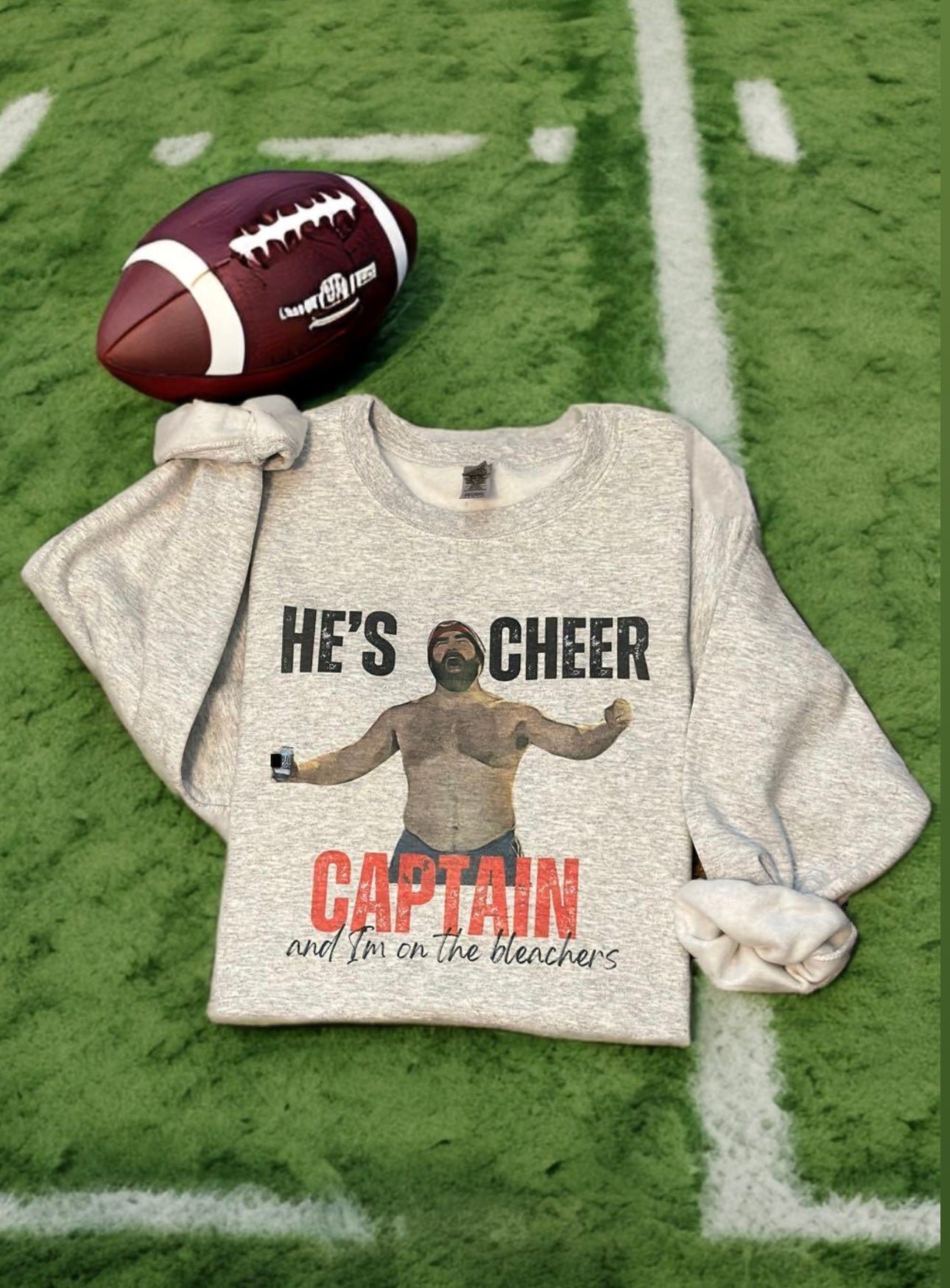 HE’S CHEER CAPTAIN CREWNECK