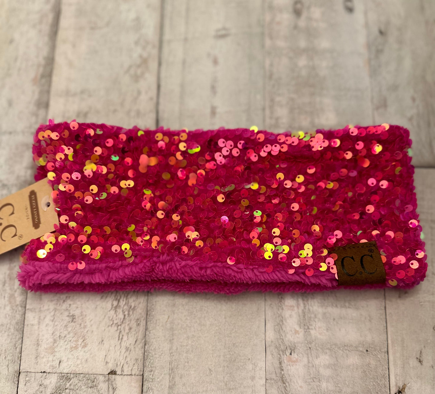 HOT PINK SEQUINS HEADWRAP