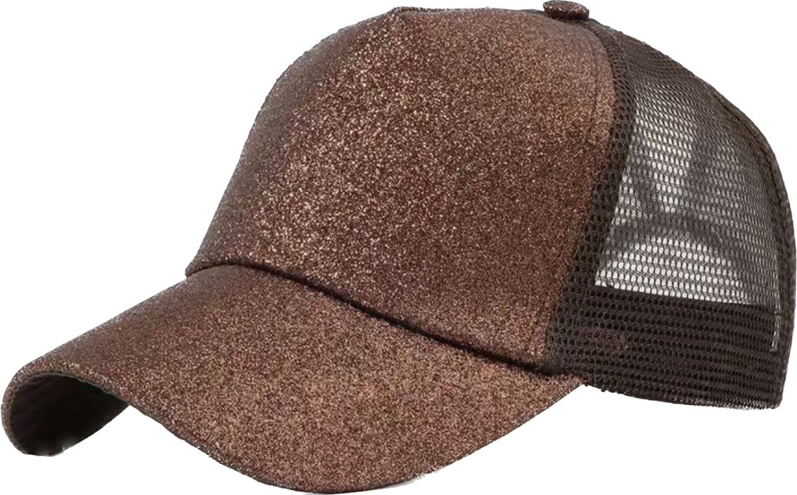 GLITTER TRUCKER PONYTAIL HAT (2 COLORS)