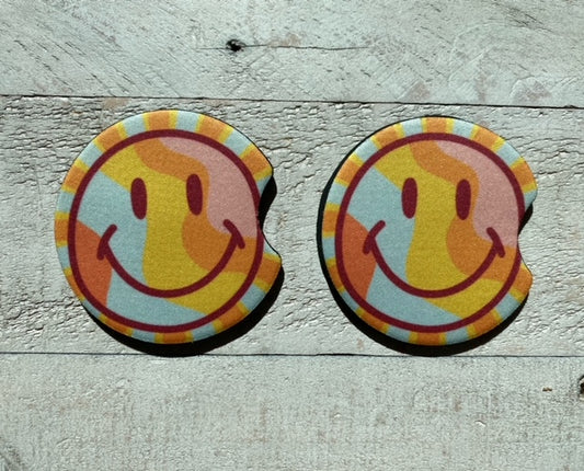 RETRO SMILEY CAR COASTER