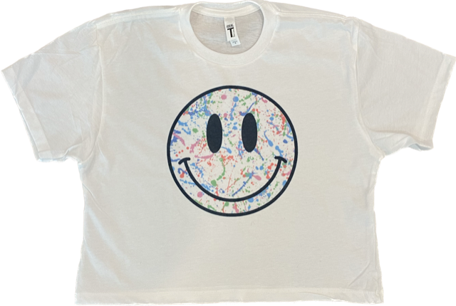 PAINT SPLATTER SMILEY CROP